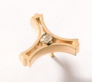 J&H 8 – Tie Pin, 14-Karat Gold & Diamond – 0.13” H x .75” W x .75” D | SOLD
